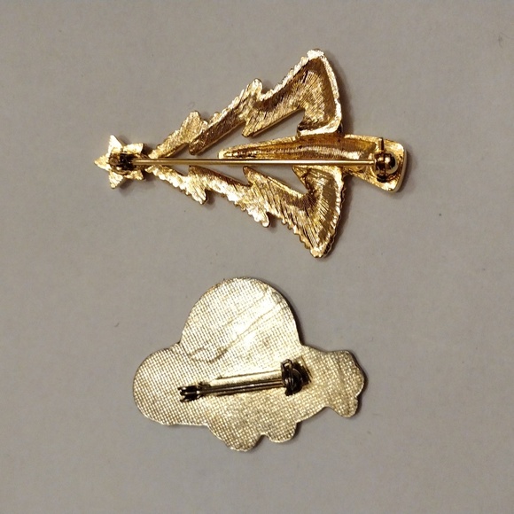 2XHP! Vintage Bundle of 2 Christmas Tree & Hallmark Santa Holiday Pins! - Picture 5 of 8